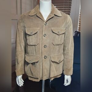 Rare 1950's Woolrich Wool Lined Heavy Corduroy Brown Jacket In Size 40